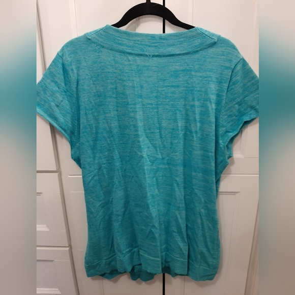 Maurices XL surplice teal blue sweater top - Picture 3 of 6